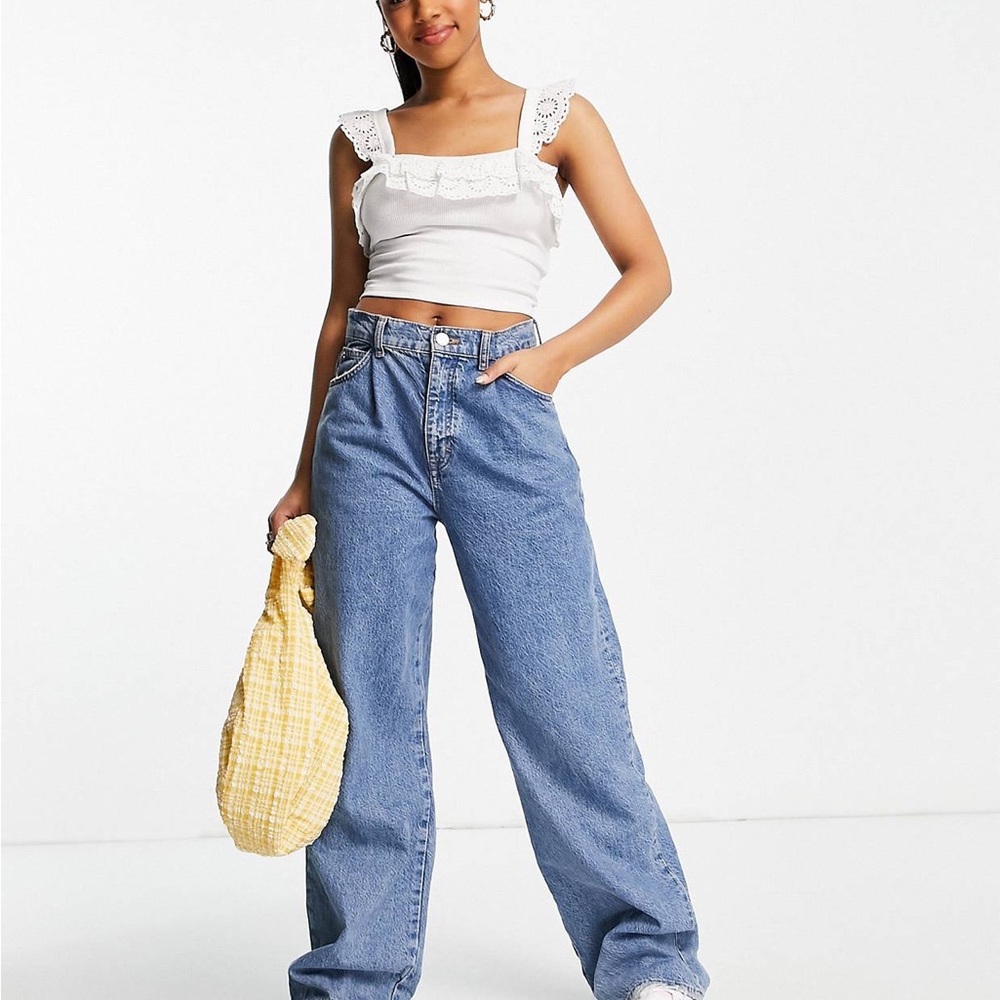 ASOS miss selfridge sleeveless bride rue ruffle crop top in white